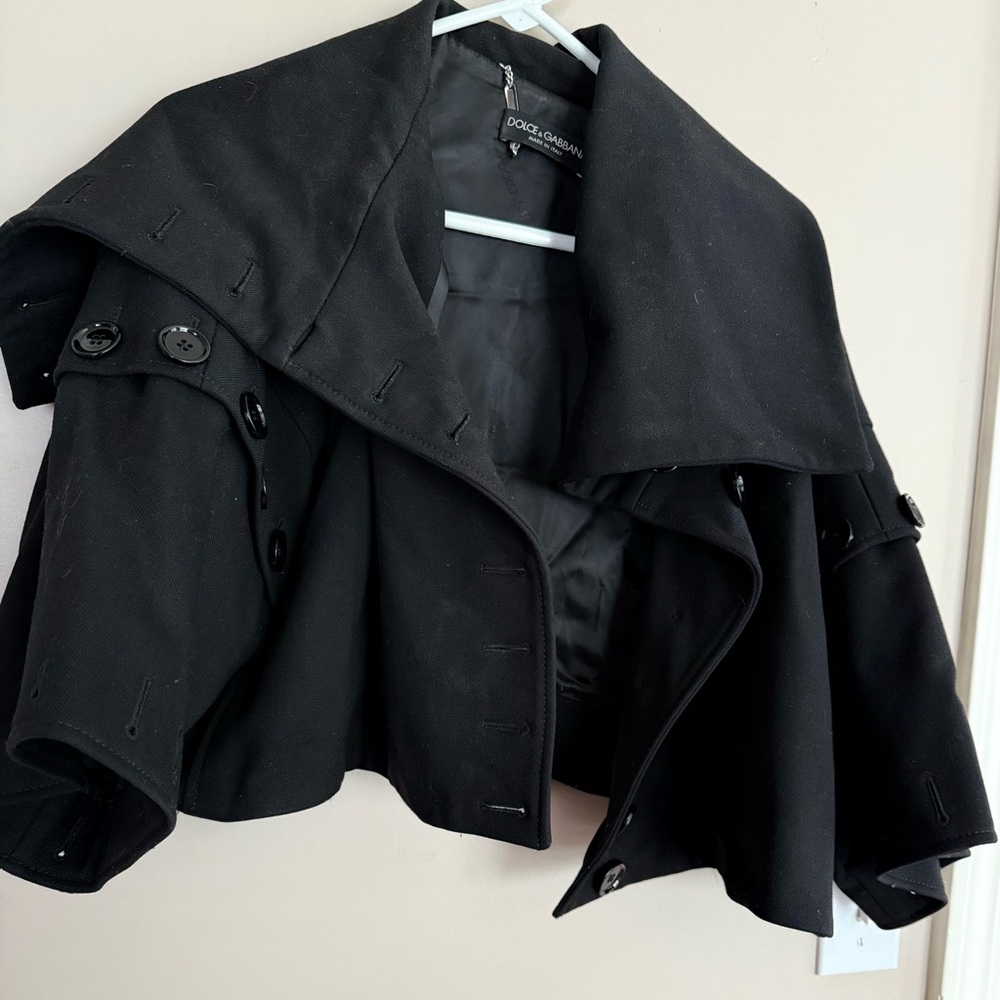 DOLCE GABBANA Black Bolero Wool  Blazer Jacket  Size 42